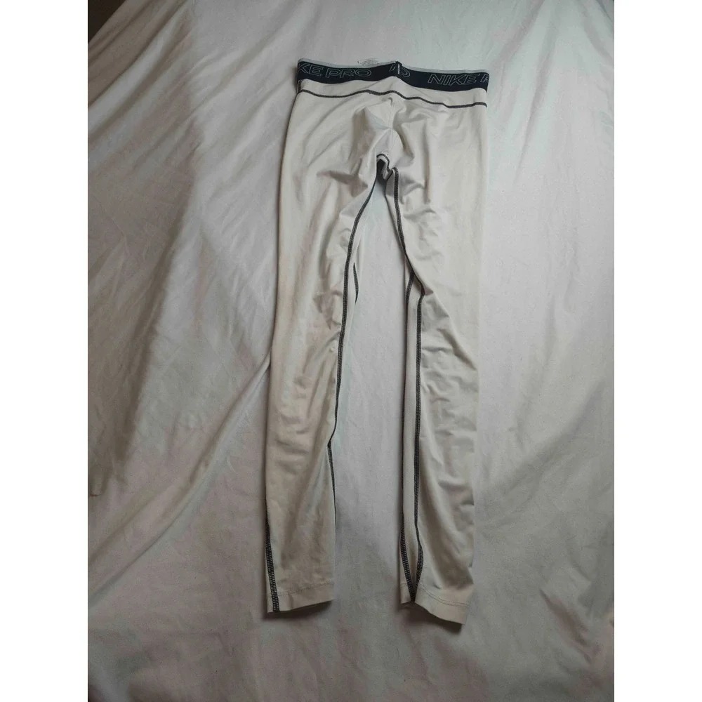 Nike Pro Tights Mens Medium White Compression‎ Training Basketball Gym Running